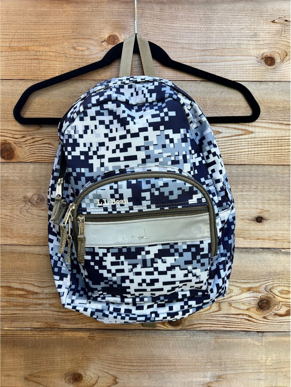 L.L. Bean Junior Original Digital Camo Backpack w/ Zipper Pocket and Adj Straps